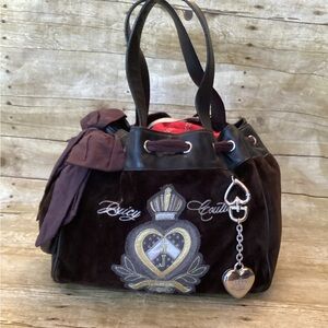 Juicy Couture Y2K Daydreamer Tote – Black Velour